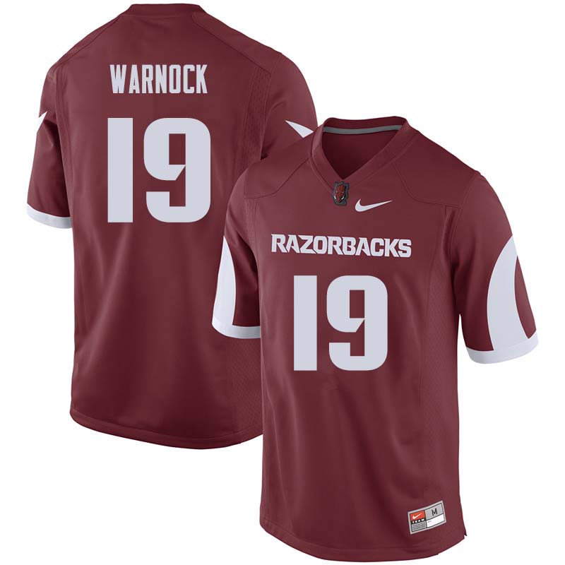 Men #19 River Warnock Arkansas Razorback College Football Jerseys Sale-Cardinal